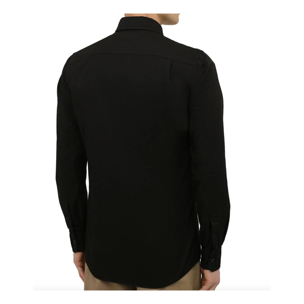 Dolce & Gabbana Stijlvolle Zwarte Katoenen Overhemd Black Heren