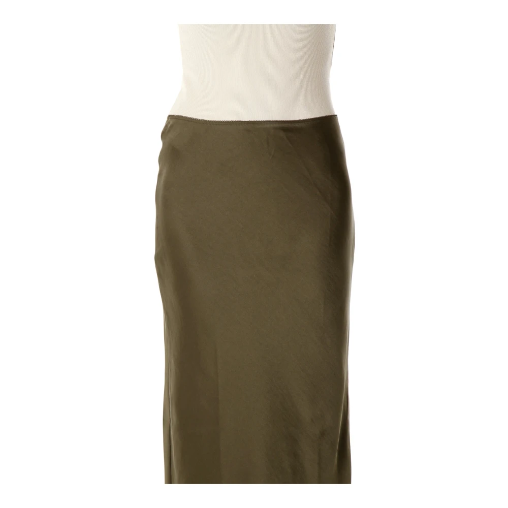 Samsøe Satijnen Maxi Rok Green Dames