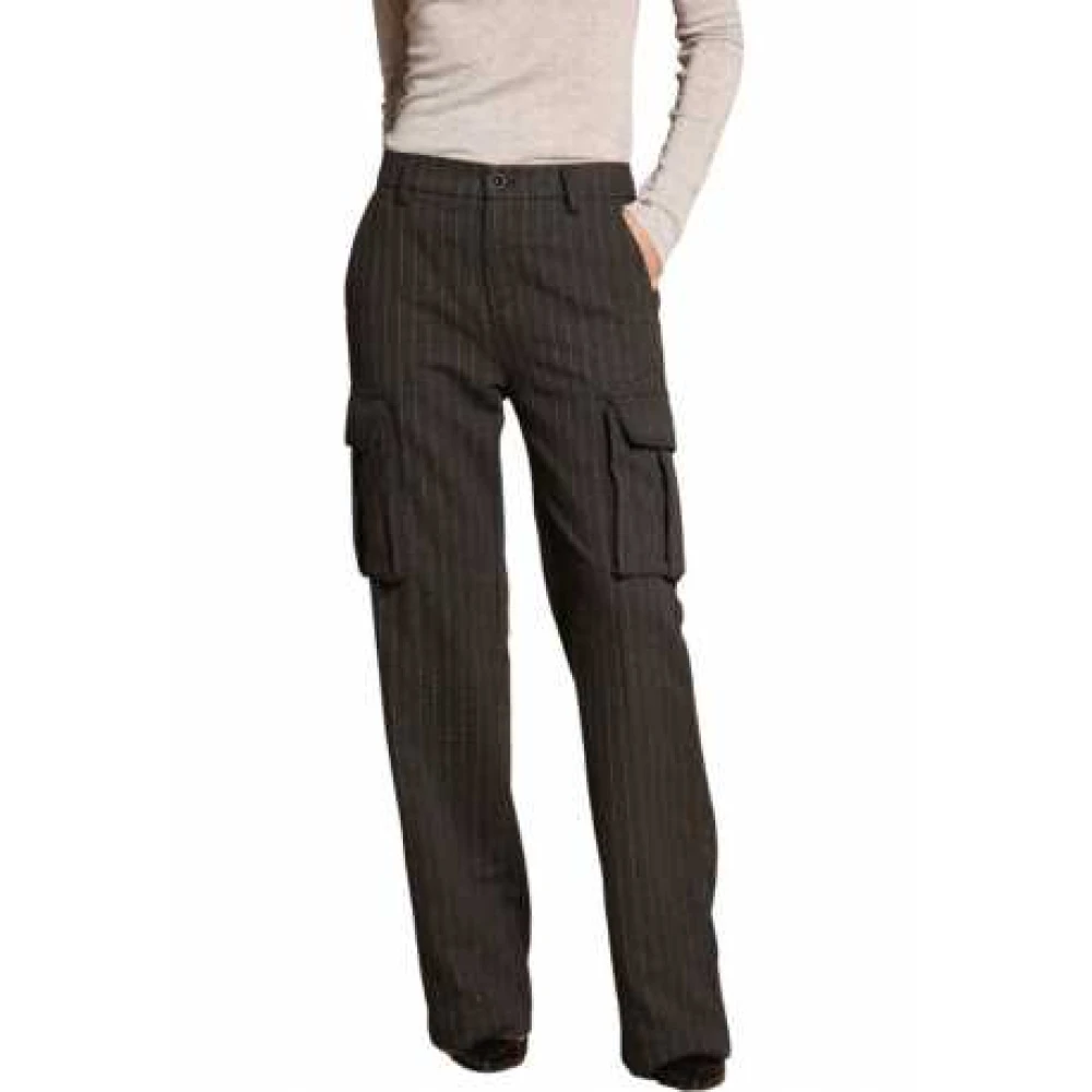Mason's Women's Gray Striped Cargo Pants Victoria Woman