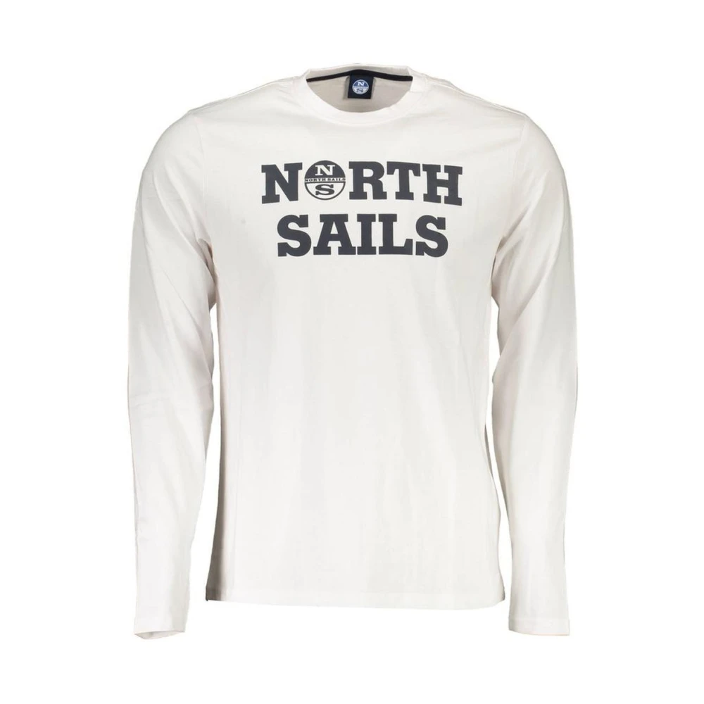 North Sails Long Sleeve T-Shirt White Logo Print - Male - Long Sleeve T-Shirts - White - 2XL - Tops - Image 3
