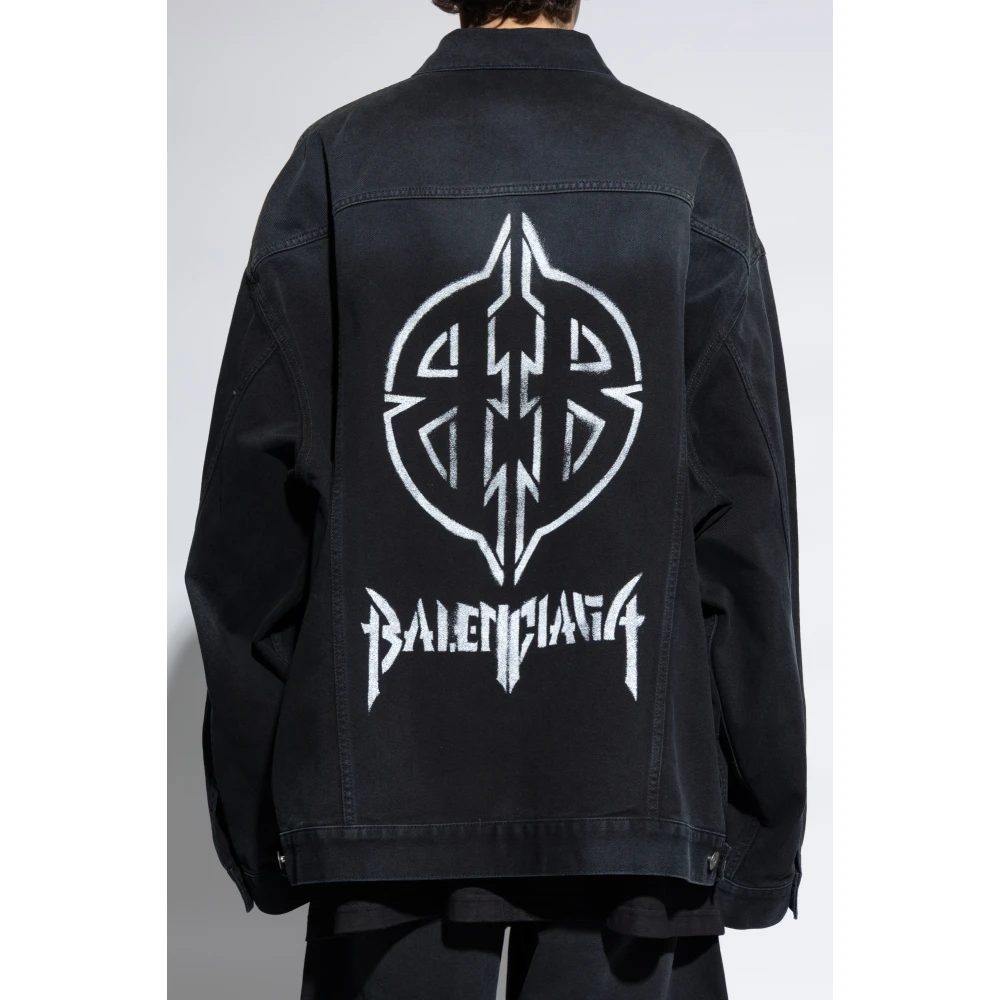 Balenciaga Losvallende spijkerjasje Black Heren