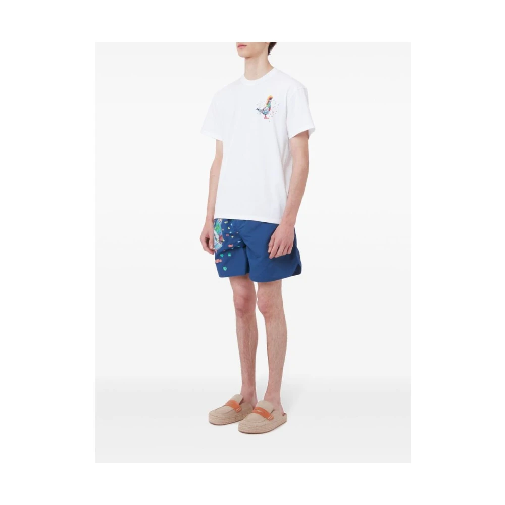 JW Anderson Grafische Print Katoenen T-shirt White Heren