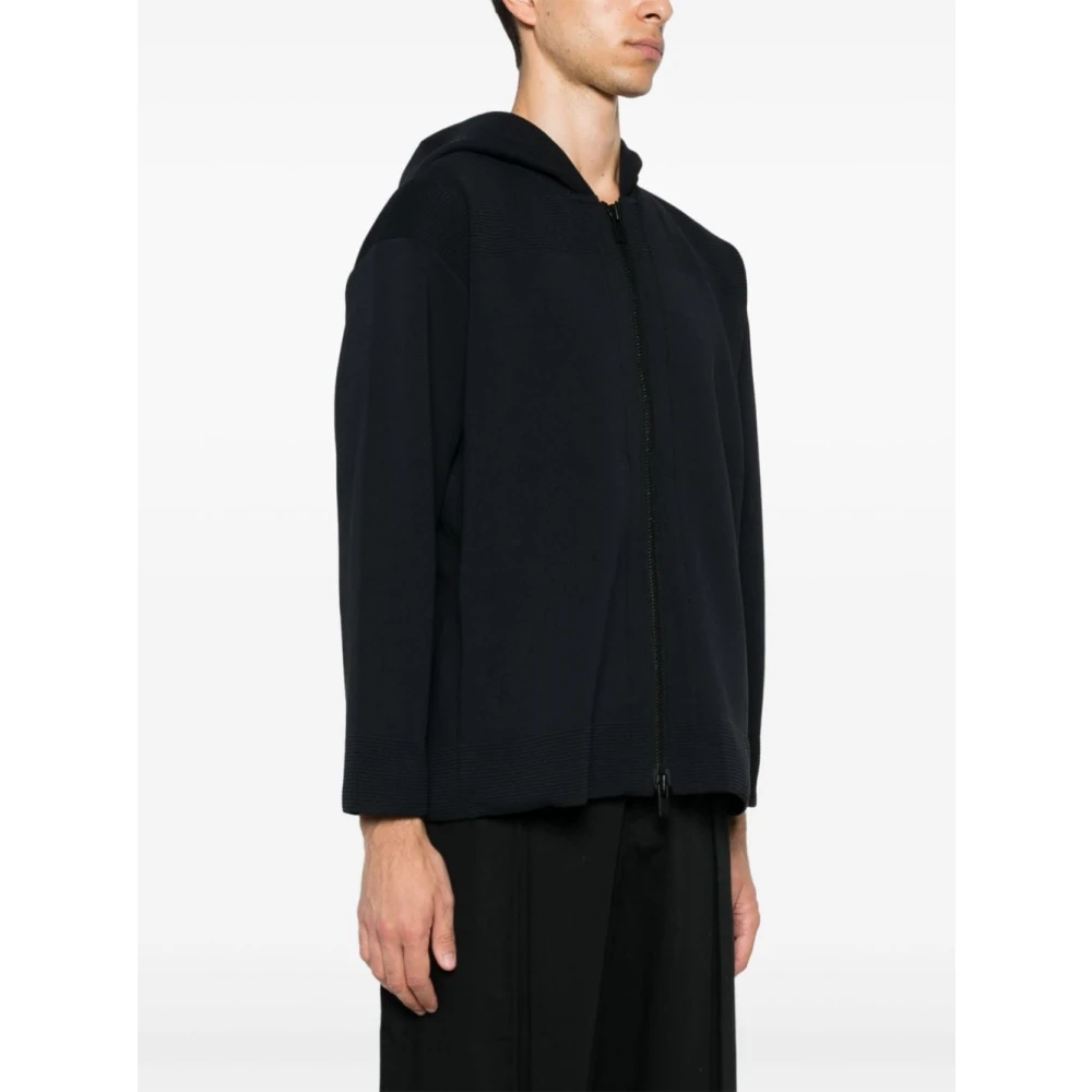 Cfcl Zwarte Rib Hoodie Jas Black Heren