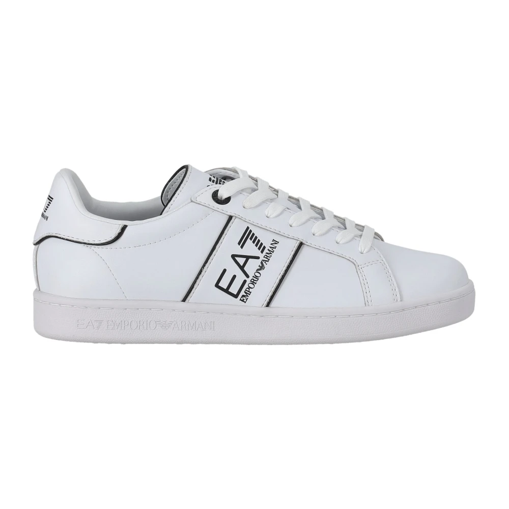 Emporio Armani Ea7 Uomo Bianco Sneakers Casual In Blu Scuro