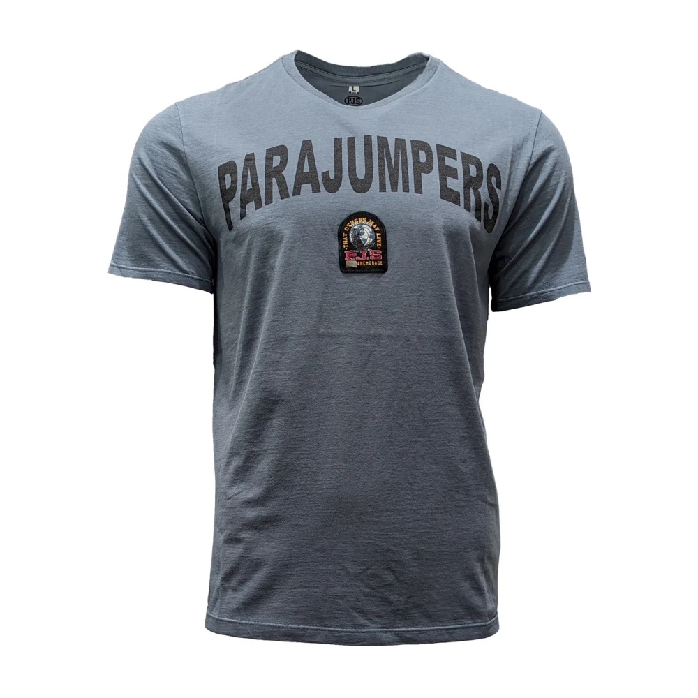 Parajumpers Buster Tee Blauw-Grijs Logo T-shirt Blue Heren