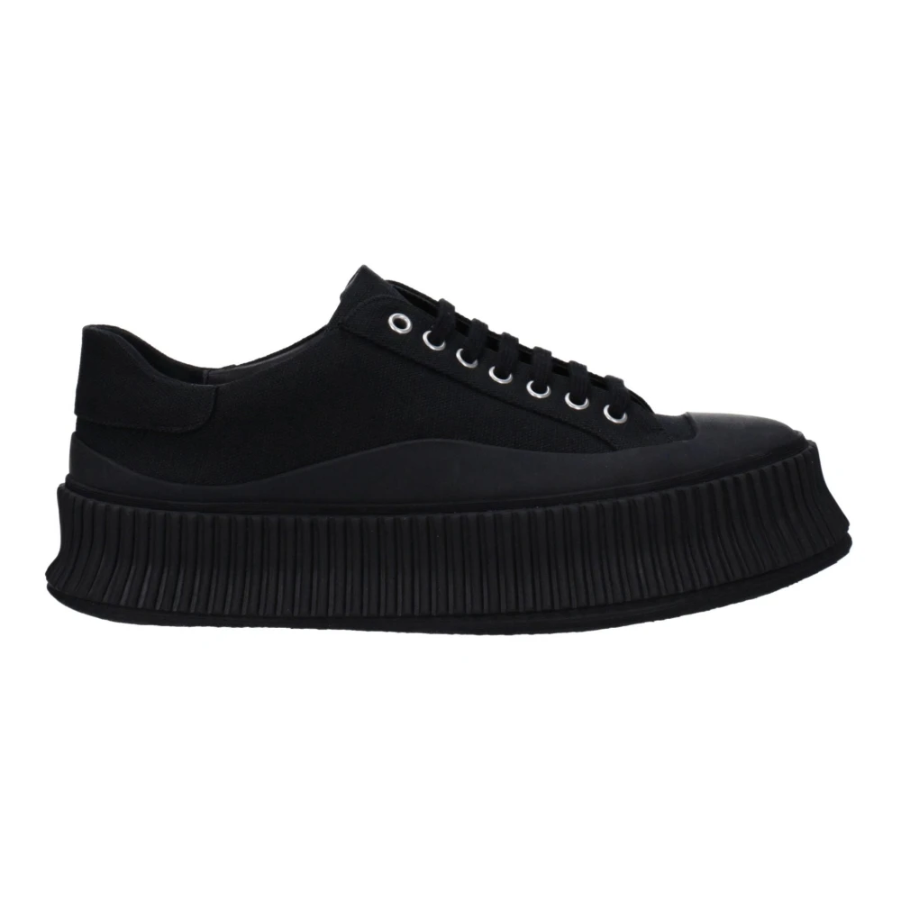 Jil Sander Black Fabric Platform Sneakers - EU45/US12 - Image 2