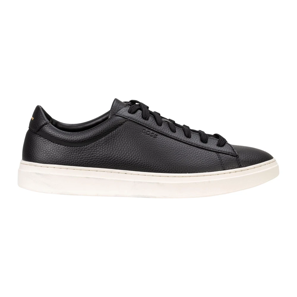 Hugo Men's Black Leather Low Top Trainers - Sneakers - 7 Uk - Shoes