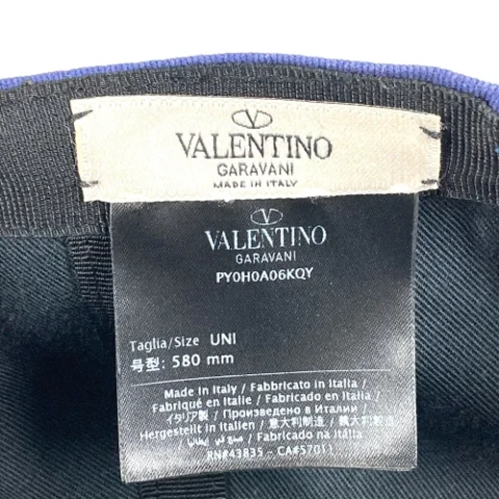 Valentino Vintage Pre-owned Cotton hats Blue Heren