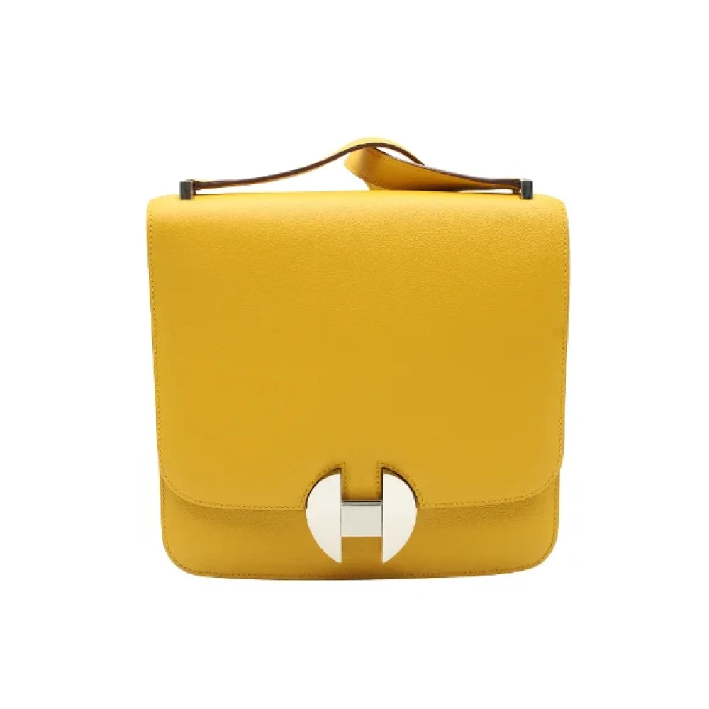 Hermès Vintage Pre-owned Leather crossbody-bags Yellow Dames