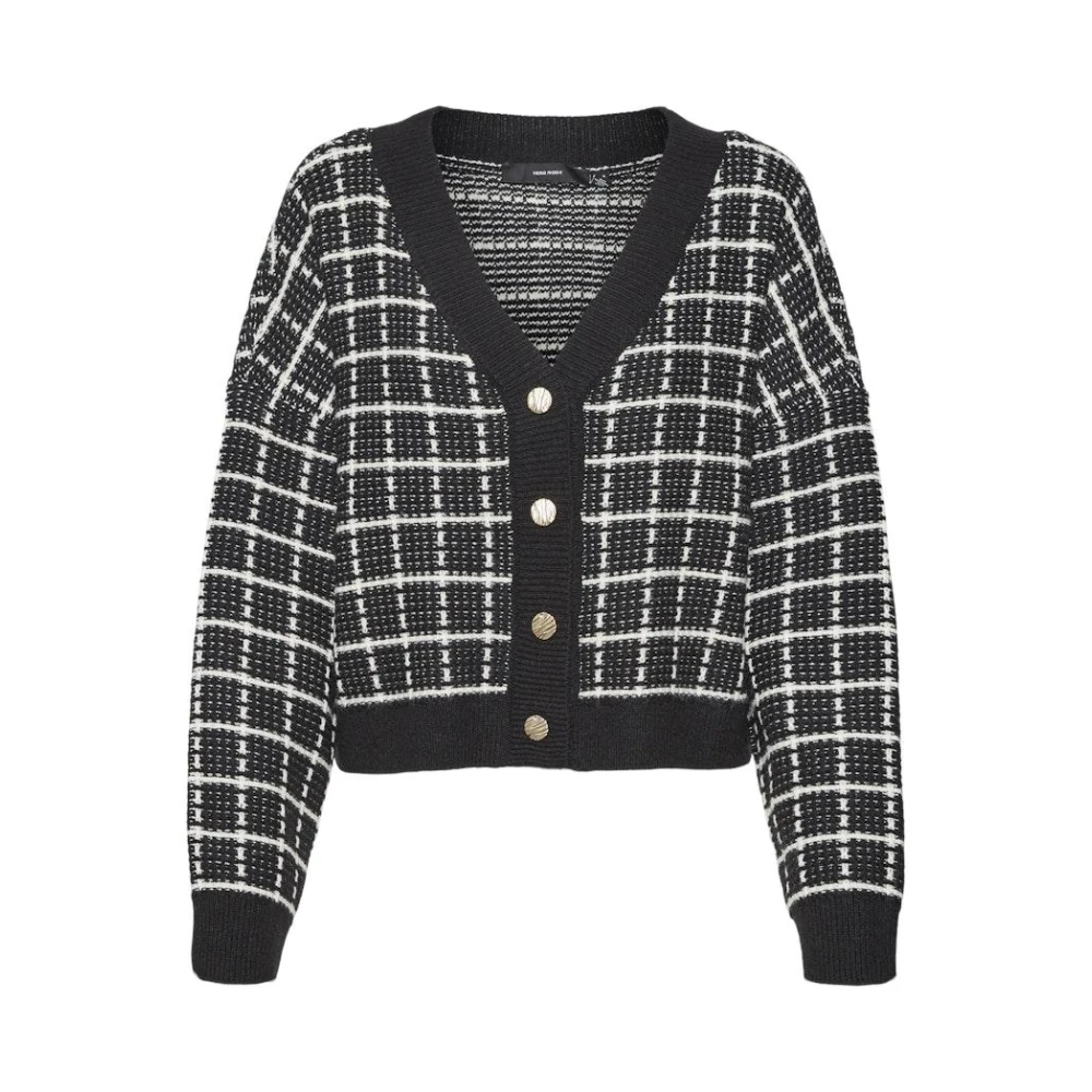 Vero Moda Zwarte Crop Cardigan met V-hals Black Dames
