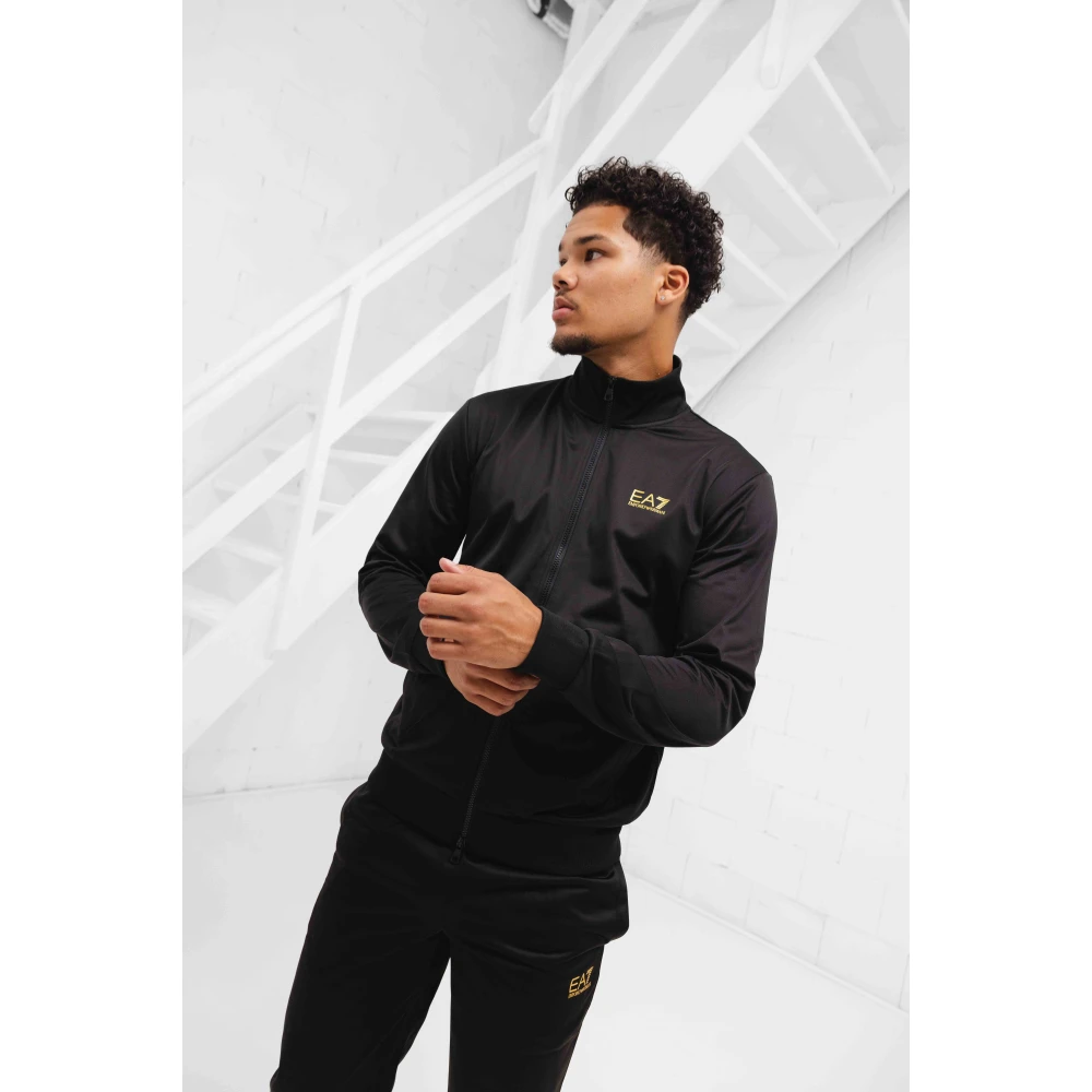 Emporio Armani Zwart Goud Heren Trainingspak Stijlvol Model Black Heren
