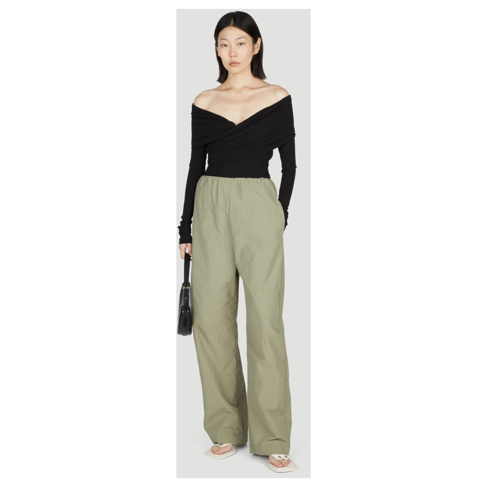 Paris Georgia Gerimpelde V-hals Bodysuit Black Dames