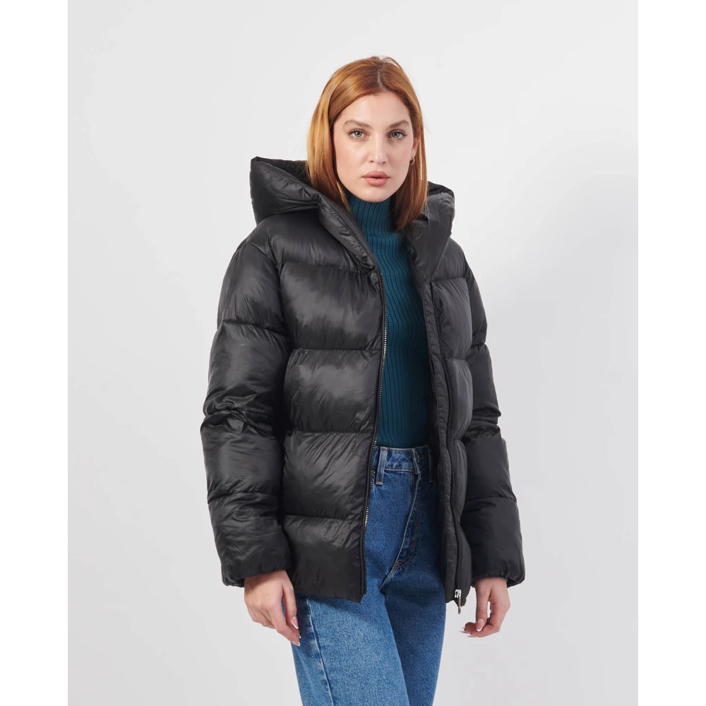 Hugo Boss Capuchon Pufferjas Black Dames
