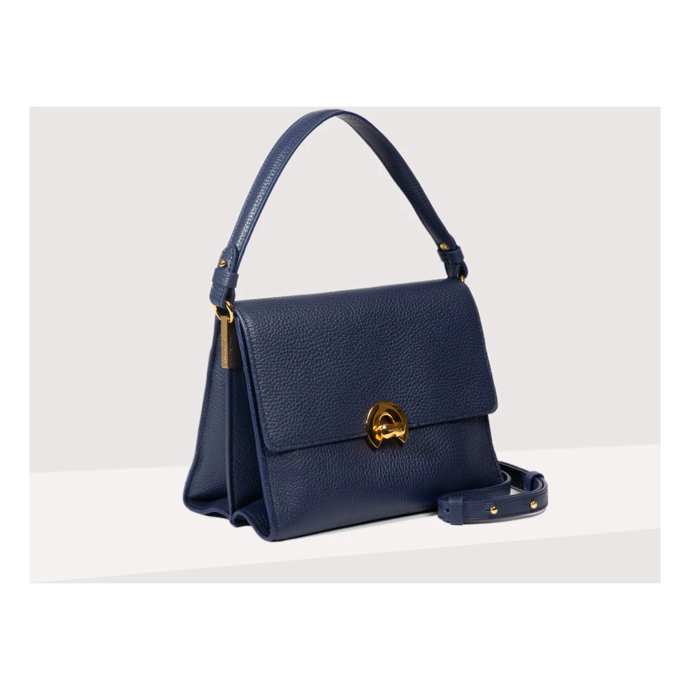 Coccinelle Blauwe Binxie Leren Schoudertas Blue Dames