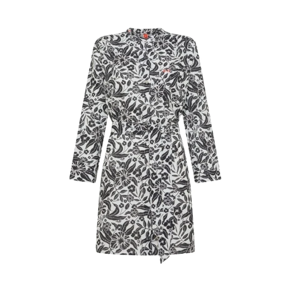 Sun68 Koreaanse Print Lange Mouw Shirt Gray Dames