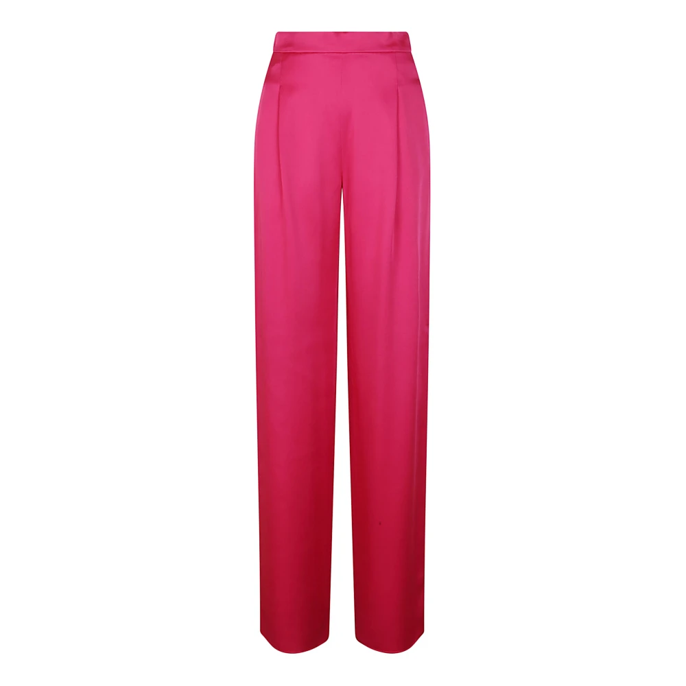 Max Mara Studio Fuchsia satijnen broek met onzichtbare rits Pink Dames
