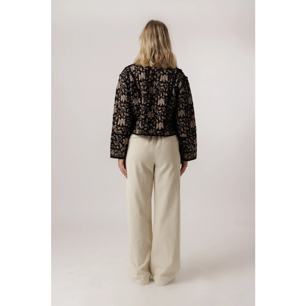 Maison Hotel Bloemen Geborduurd Jack Yin Yang Black Dames