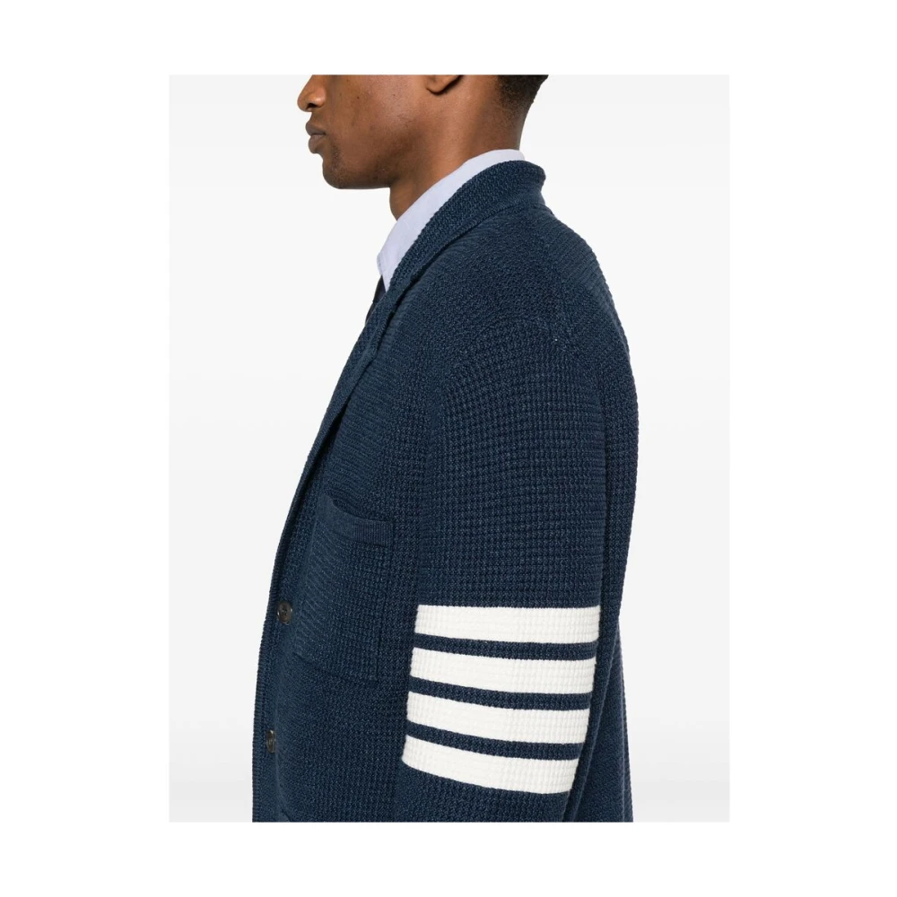 Thom Browne Blauwe Gebreide Trui Blue Heren