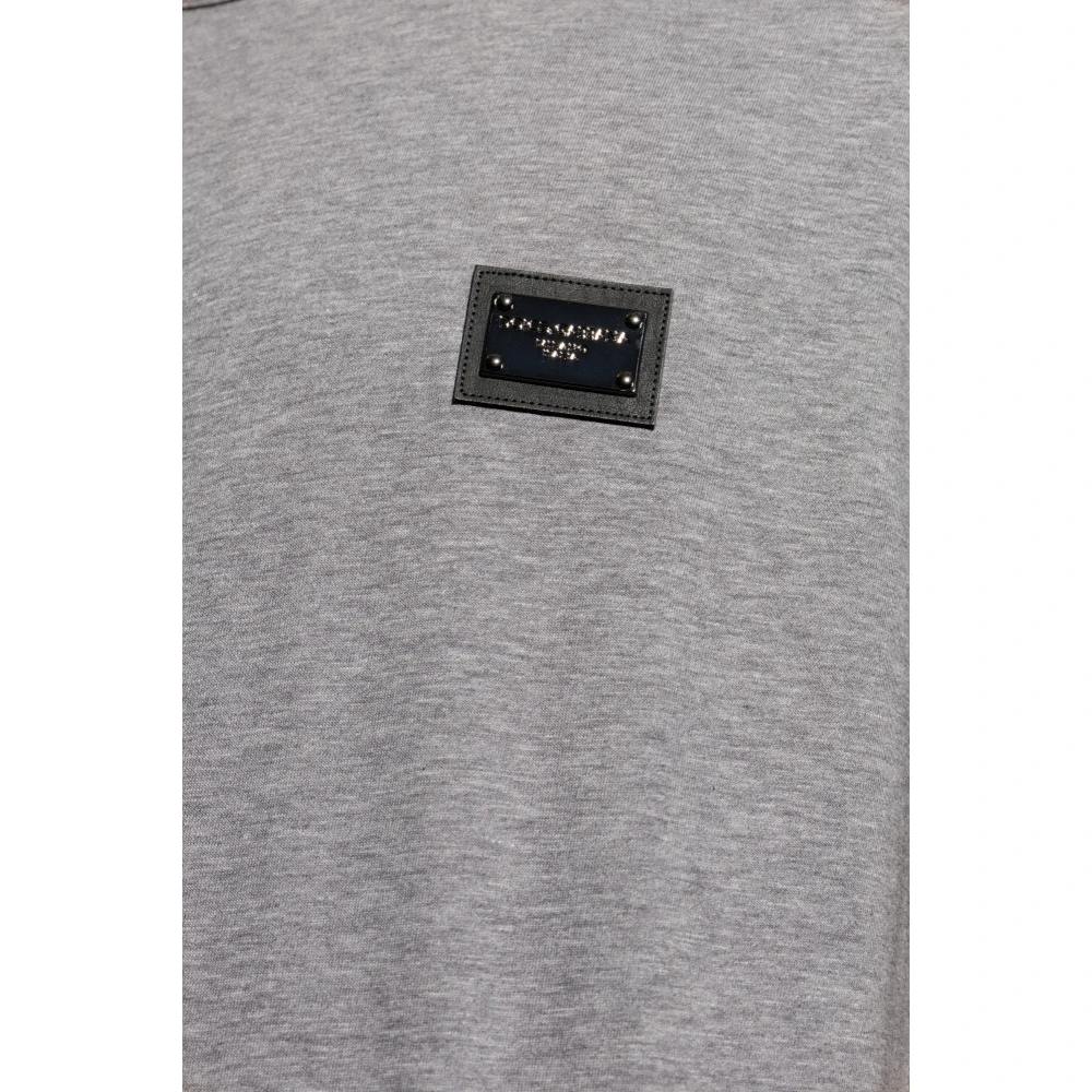 Dolce & Gabbana T-shirt met logo applicatie Gray Heren
