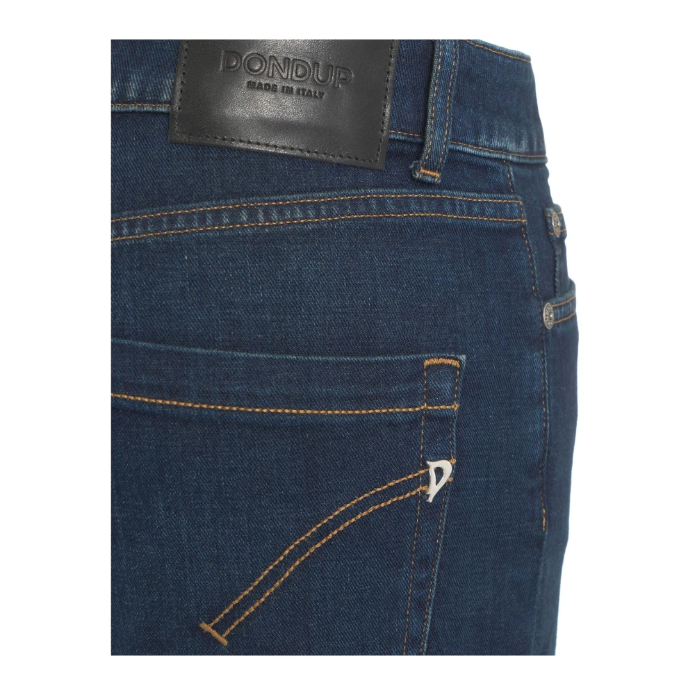 Dondup Opgerolde Cropped Jeans met Logo Tag Blue Dames