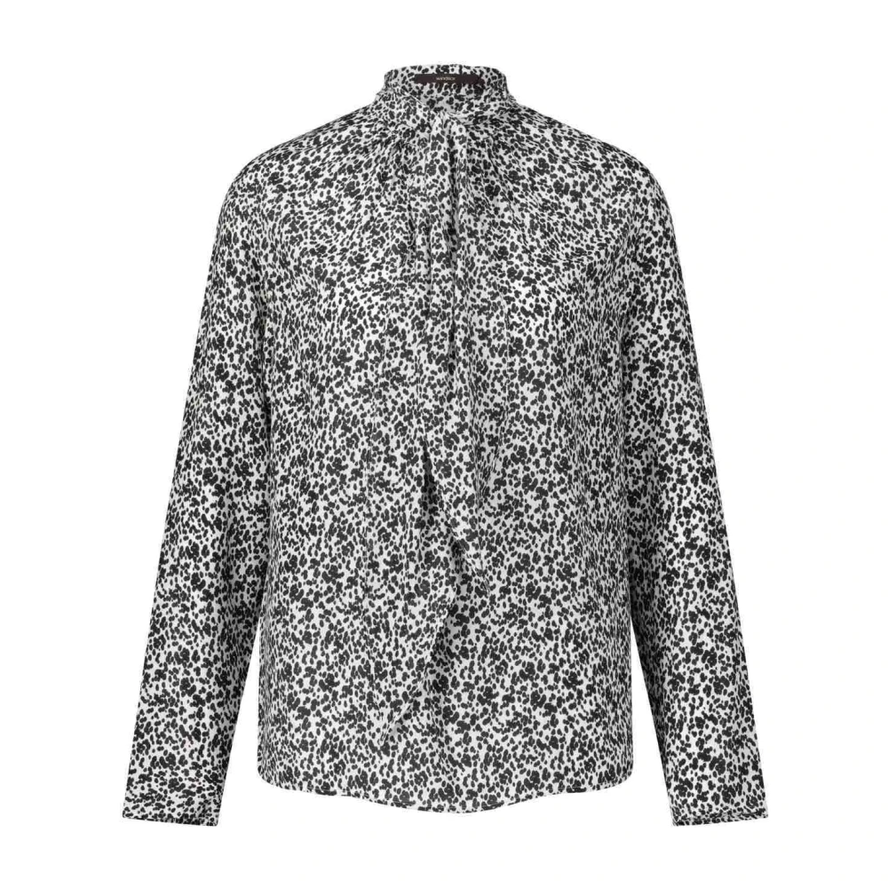 Windsor Zijden Blouse met Afneembare Kraagband White Dames