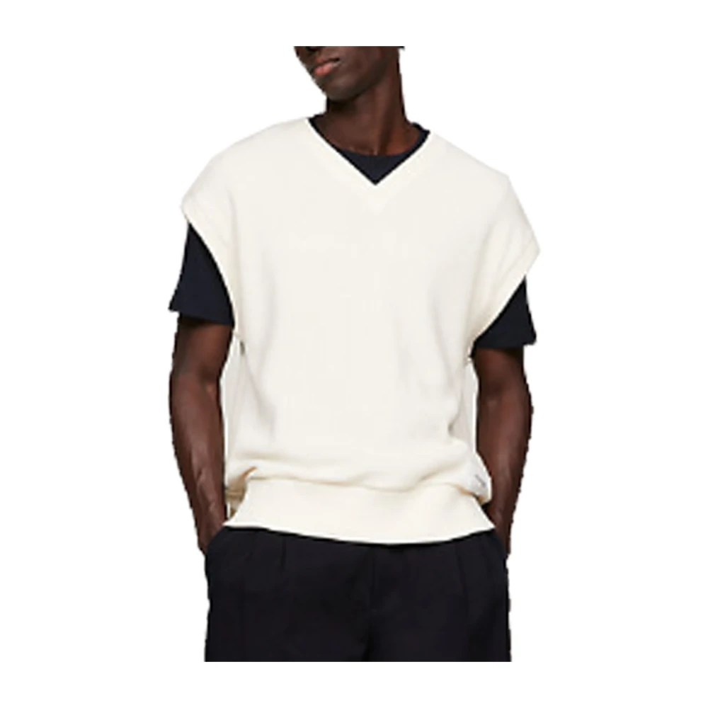 Tommy Hilfiger Katoenen Gebreid Vest White Heren