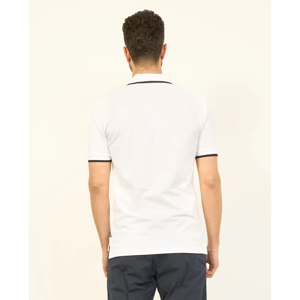 Boss Witte Gestreepte Polo Parlay White Heren