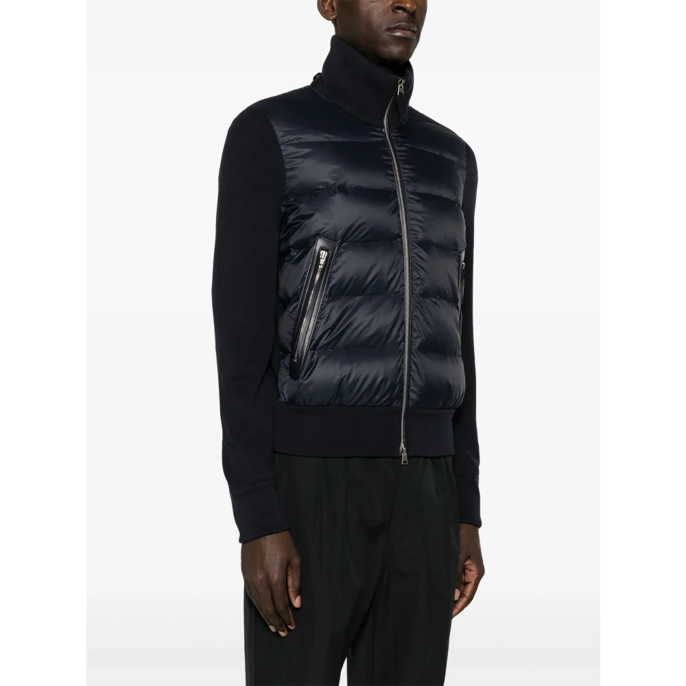 Tom Ford Ganzendons en katoenen jas Blue Heren