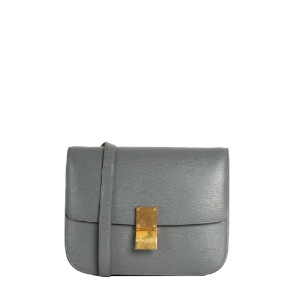 Celine Vintage Pre-owned Leather celine-bags Gray Dames