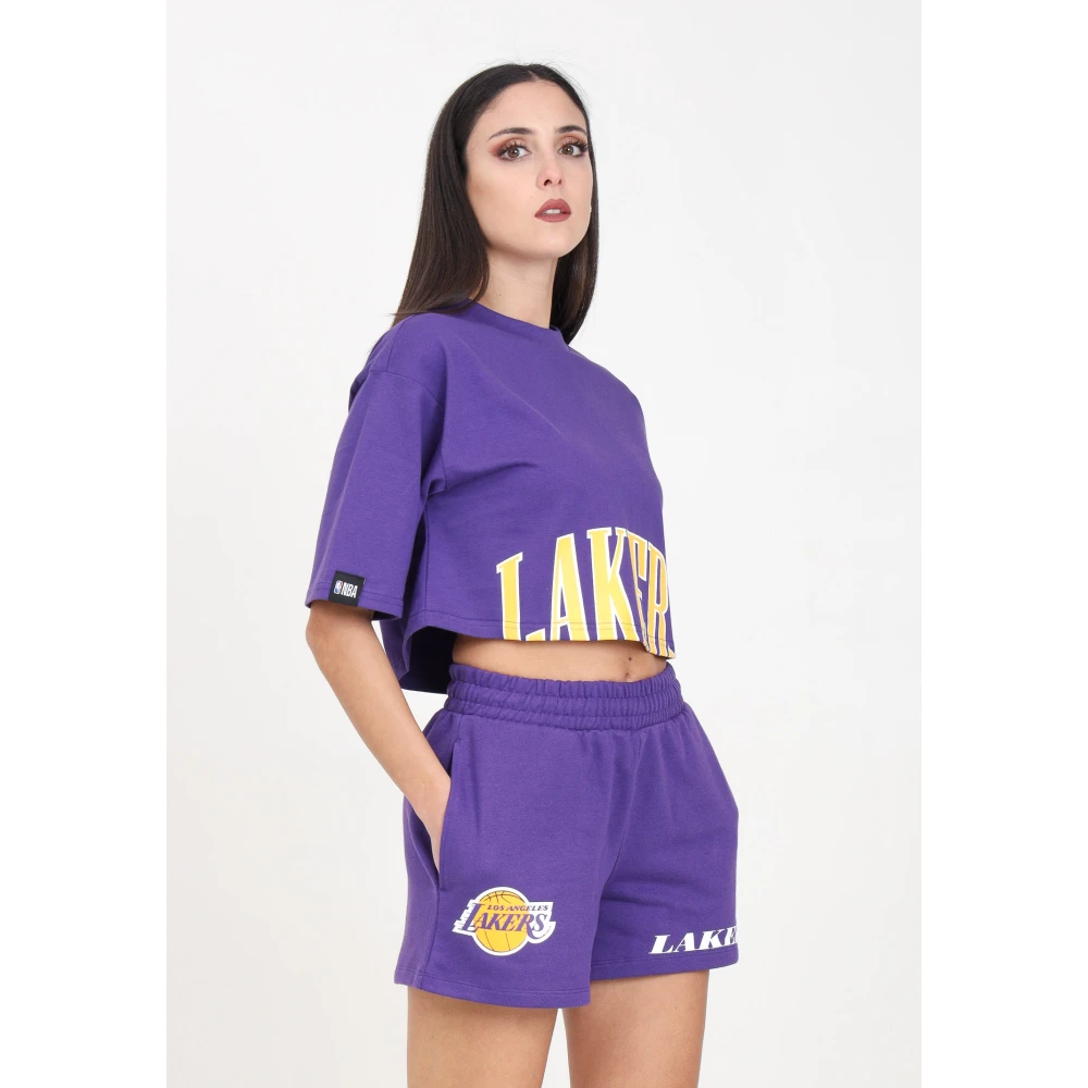 new era LA Lakers NBA Team Logo Paarse Shorts Purple Dames