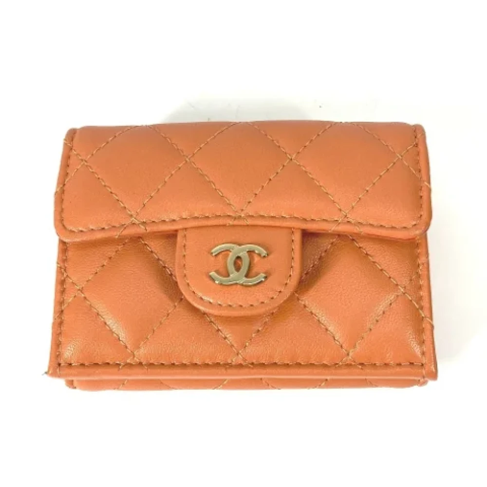 Chanel Vintage Pre-owned Leather wallets Orange Dames