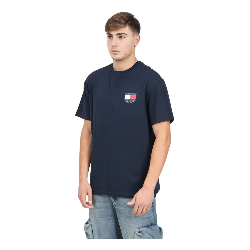 Tommy Jeans Blauw T-shirt met korte mouwen en logo Blue Heren