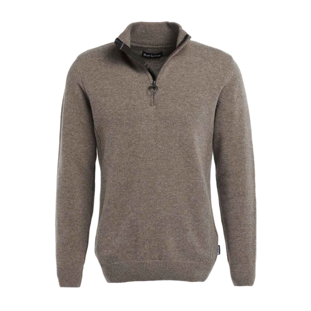 Beige Half-Zip Ullgenser Klassisk Stil