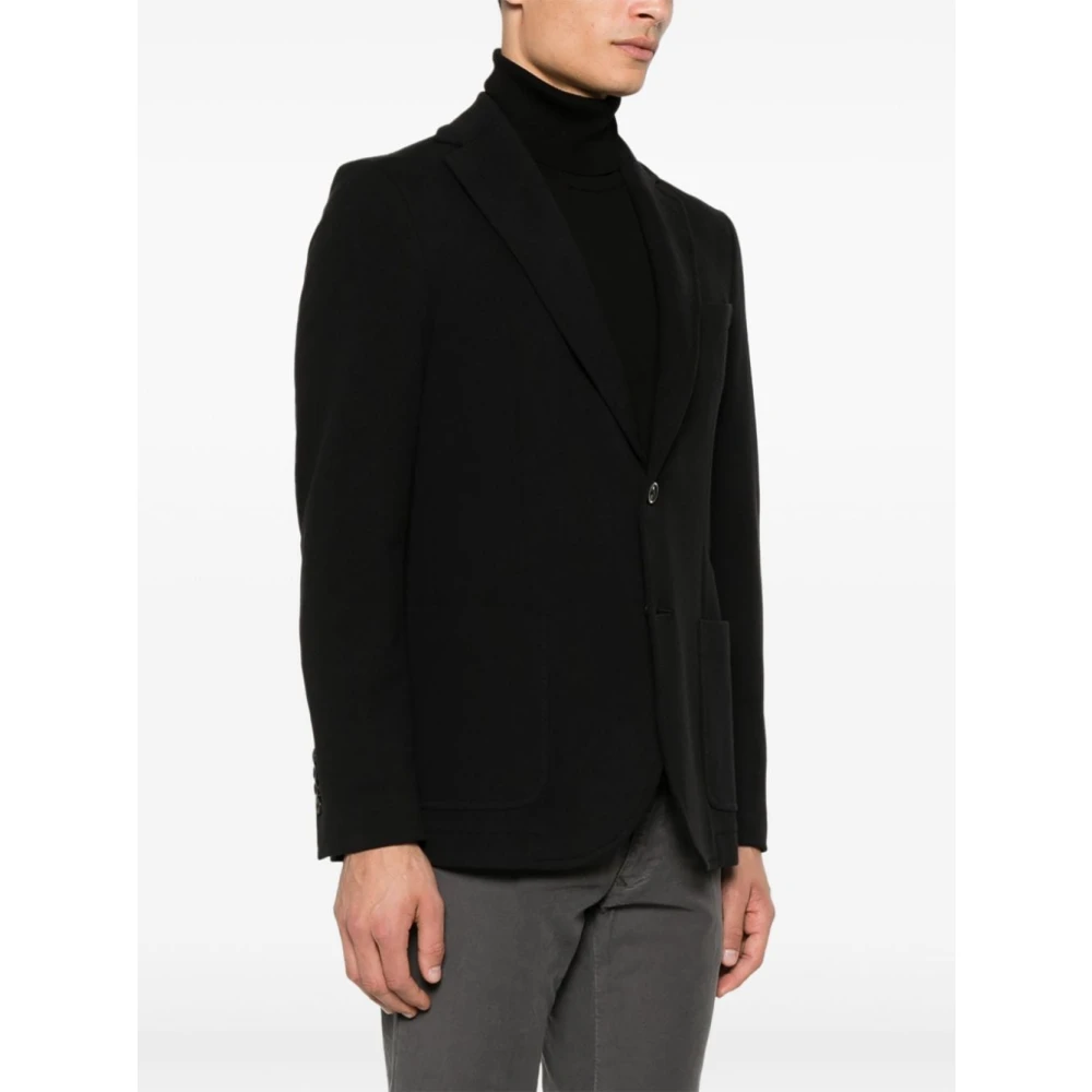 Circolo 1901 Zwarte jas met inkeping revers Black Heren