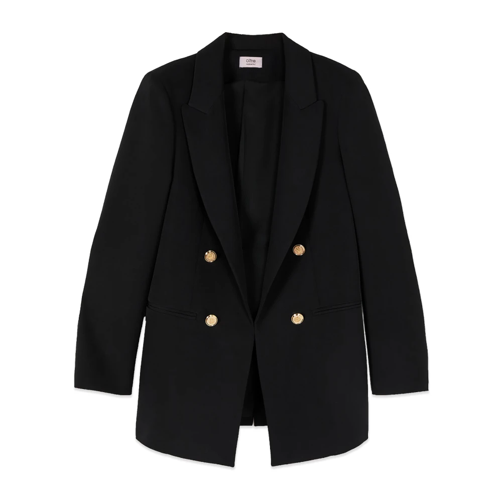 Oltre Donna Nero - Blazer Doppiopetto In Tessuto Tecnico - Jackets - S
