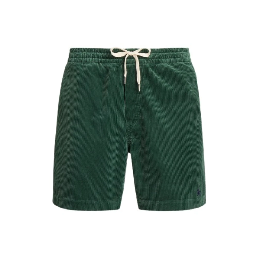 Polo Ralph Lauren Corduroy Shorts met Logo Borduursel Green Heren