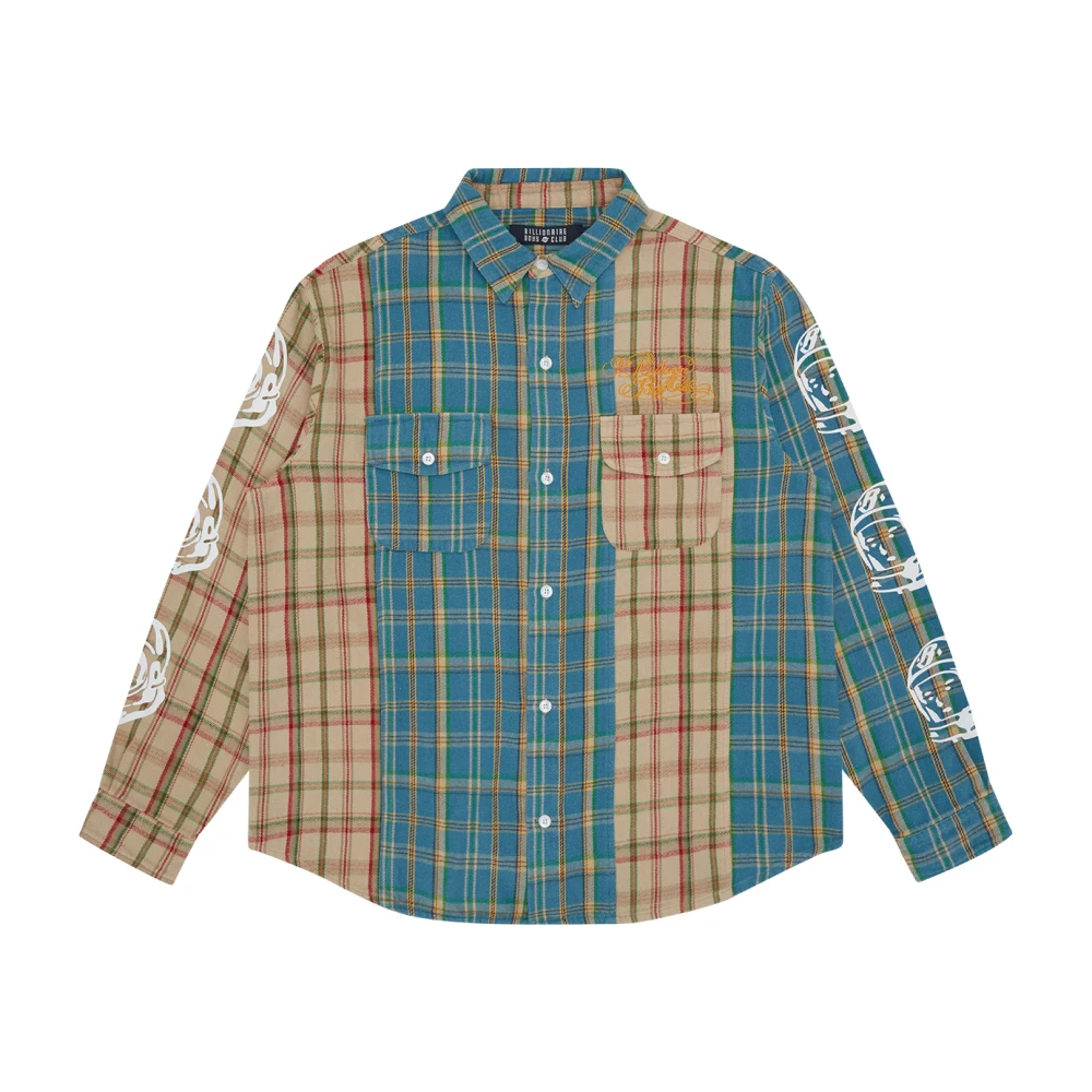 Billionaire Men's Multicolor Check Shirt With Astro Helmets Print - Casual Shirts - S - Shirts