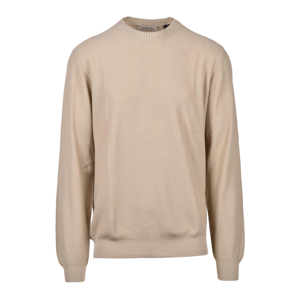Gran Sasso Katoenen Gebreide Trui Beige Heren