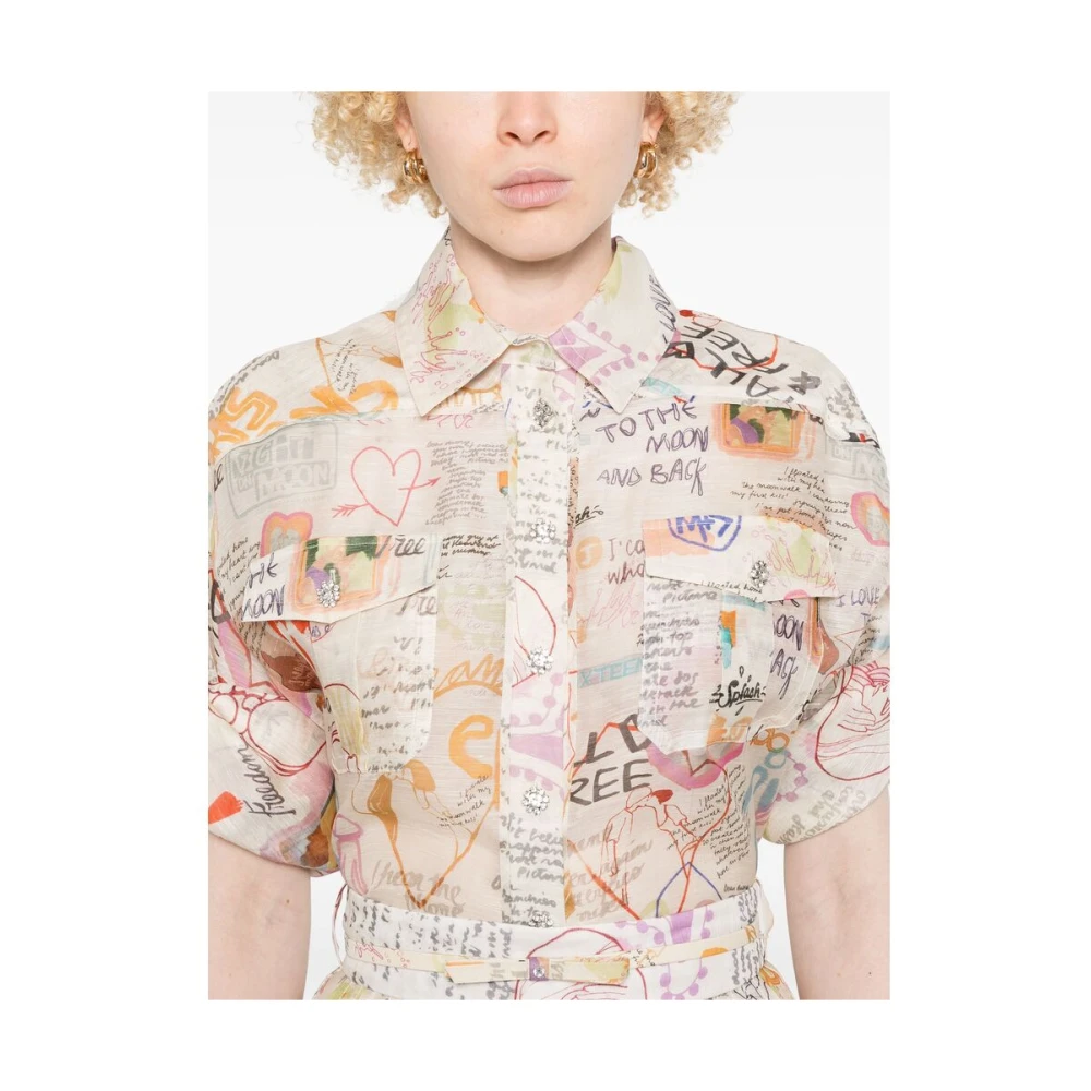 Zimmermann Beige Knoopshirt Multicolor Dames