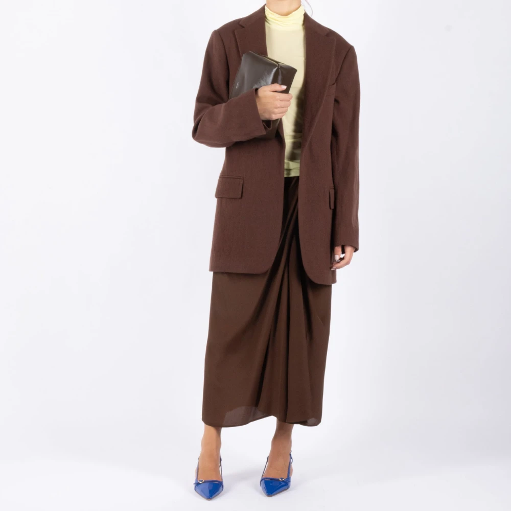 Dries Van Noten Bruine Wollen Blazer Brown Dames