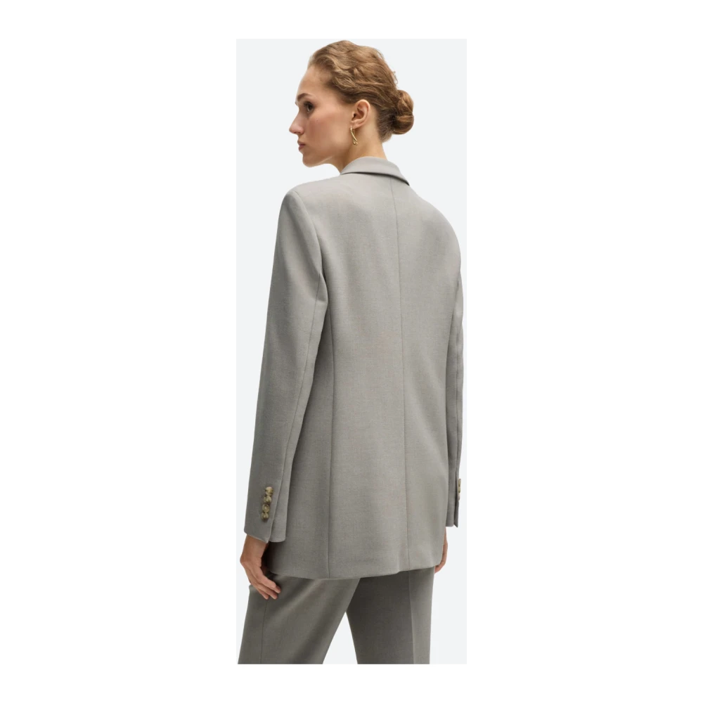 Hugo Boss Dubbelbreasted regular fit jas Gray Dames