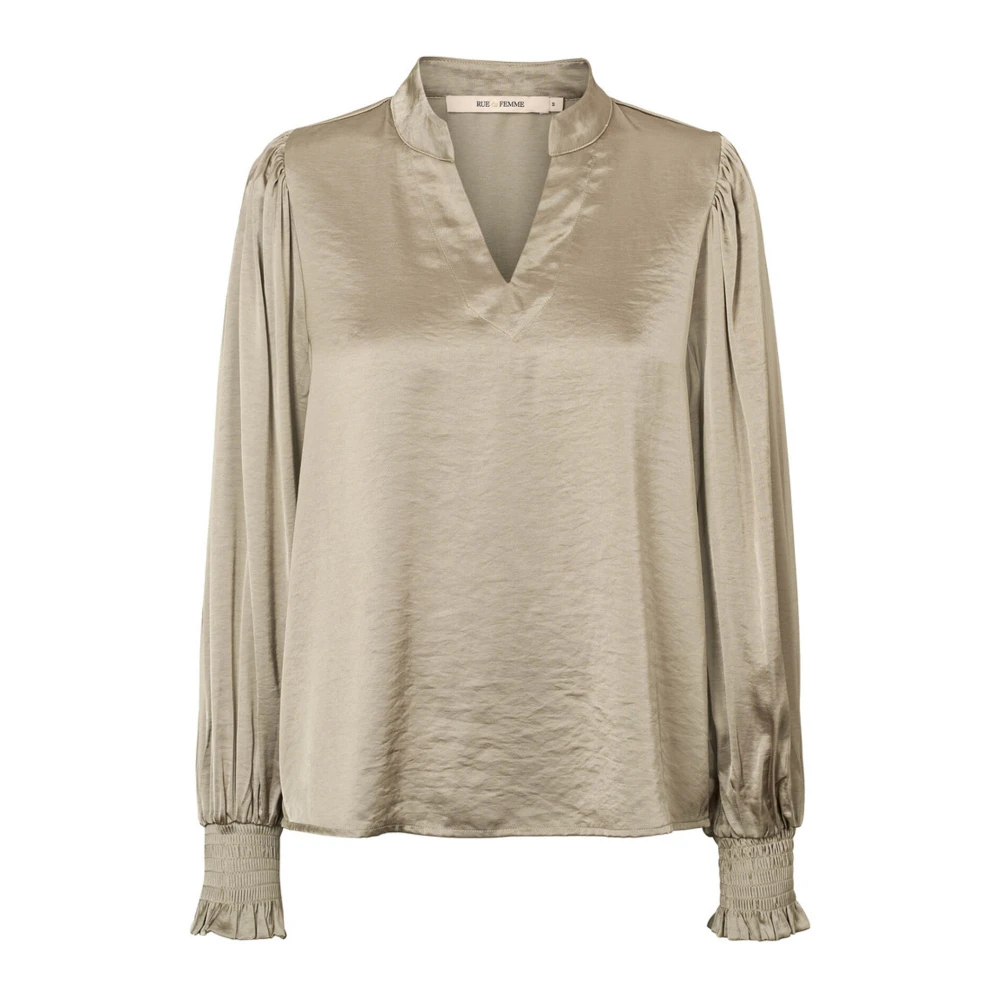 RUE de Femme Elegante Smock Detail Cadence Shirt Gray Dames
