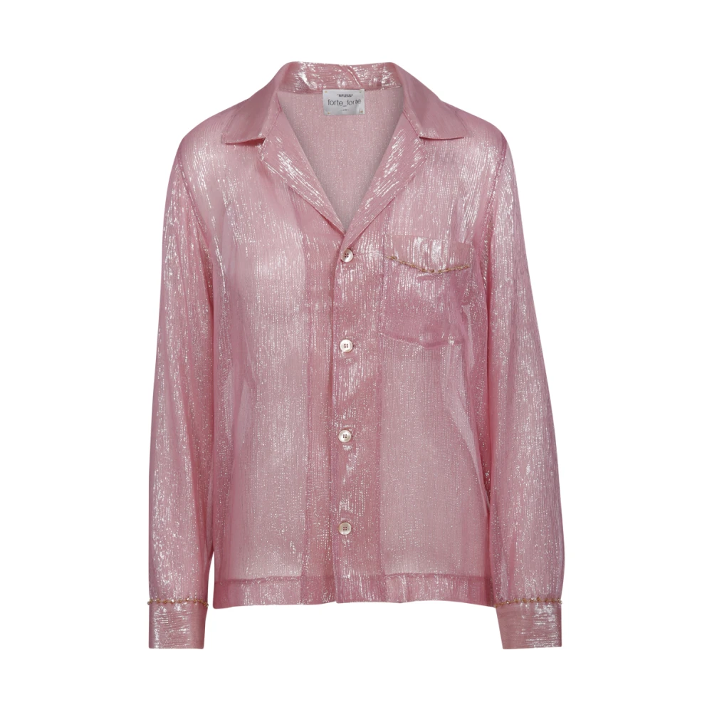 Forte Lichtroze Pyjama Shirt Pink Dames