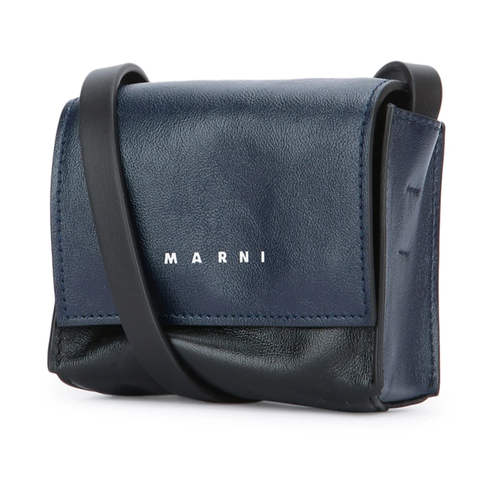 Marni Stijlvolle Leren Tas voor Dagelijks Gebruik Blue Heren