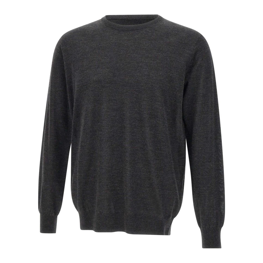 Kangra Merino Wol Crew Neck Sweater Gray Heren