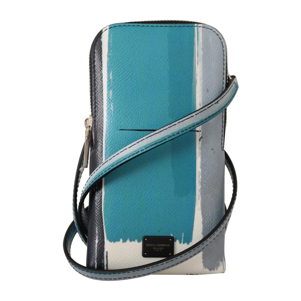 Dolce & Gabbana Men's Leather Cross Body Neck Strap Phone Pocket With Card Slot