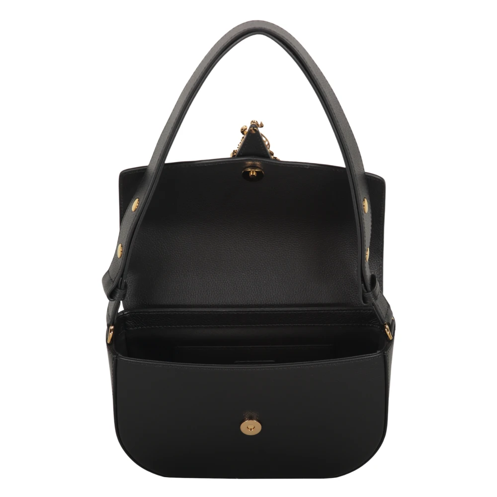 Versace Stijlvolle Leren Schoudertas Black Dames
