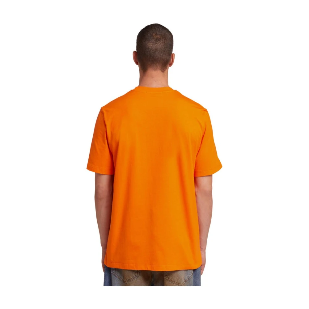 Msgm Katoenen T-shirt Orange Heren