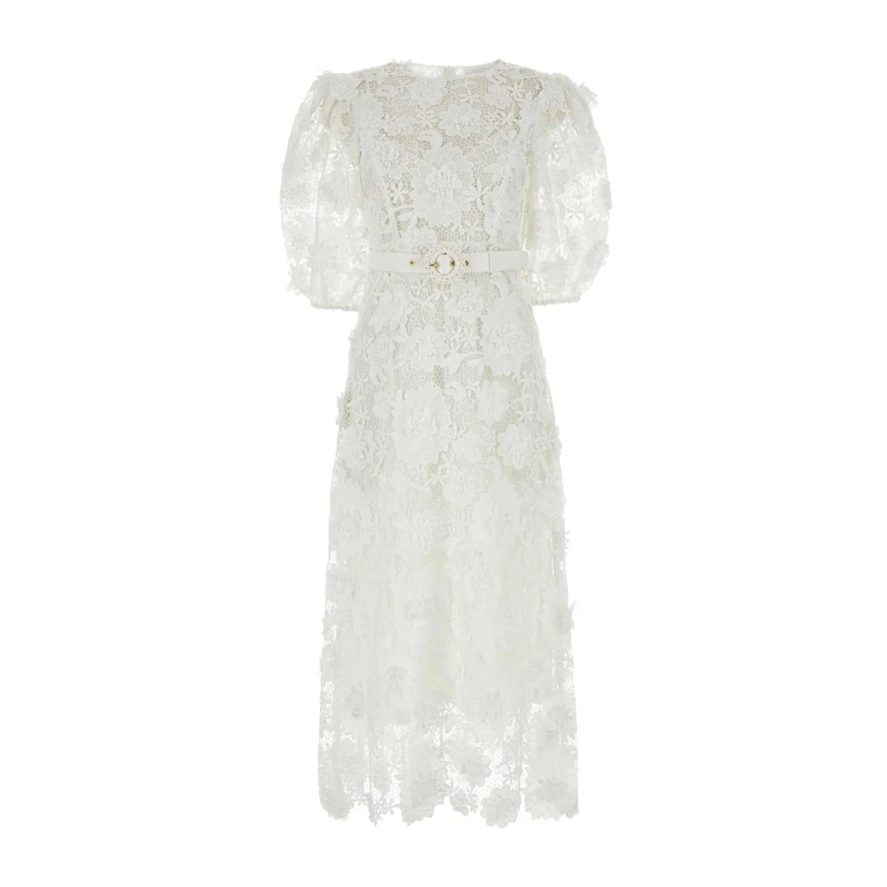 Zimmermann Witte Macramé Kant Halliday Jurk White Dames