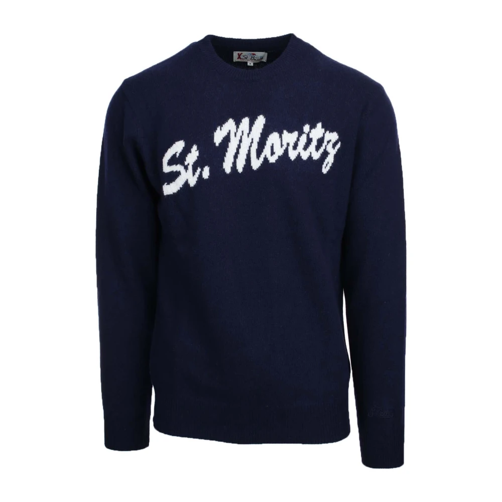 MC2 Saint Barth Heren Heron Logo Jacquard Print Shirt Blue Heren